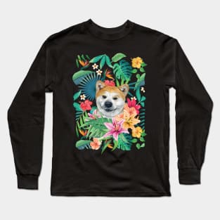 Tropical Red Akita 2 Long Sleeve T-Shirt